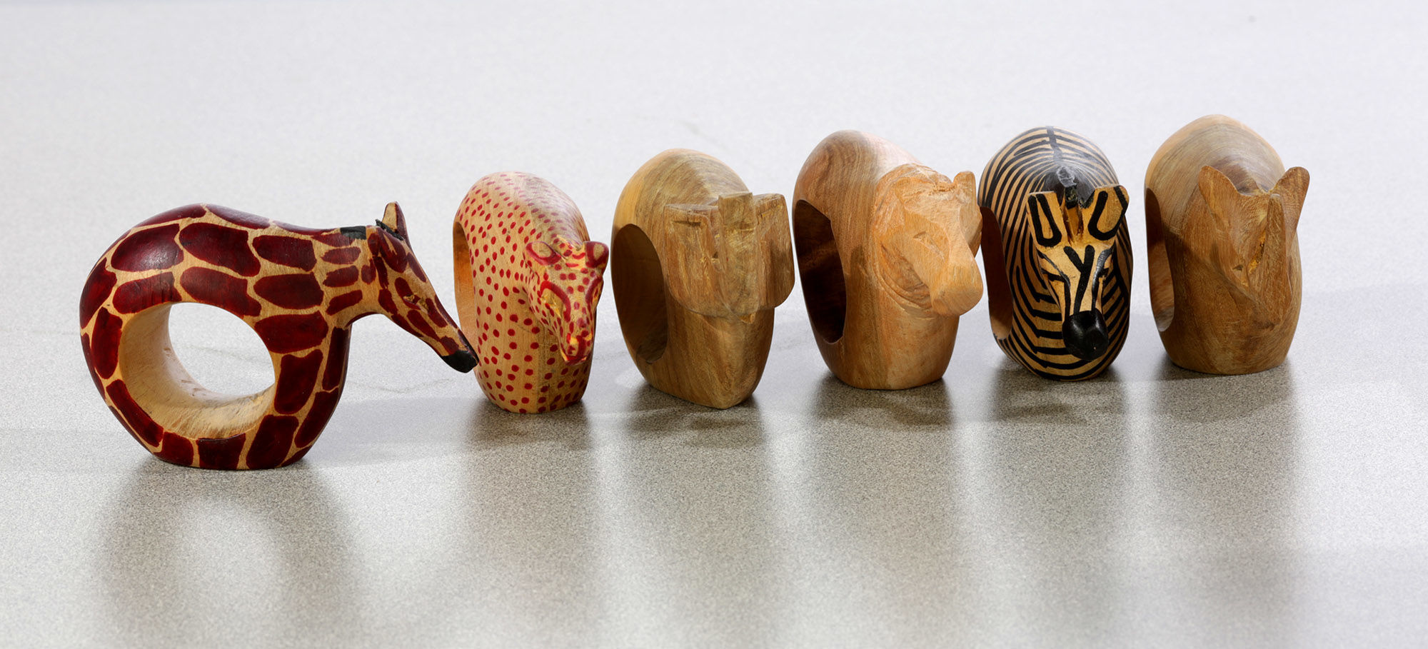 African animal napkin rings